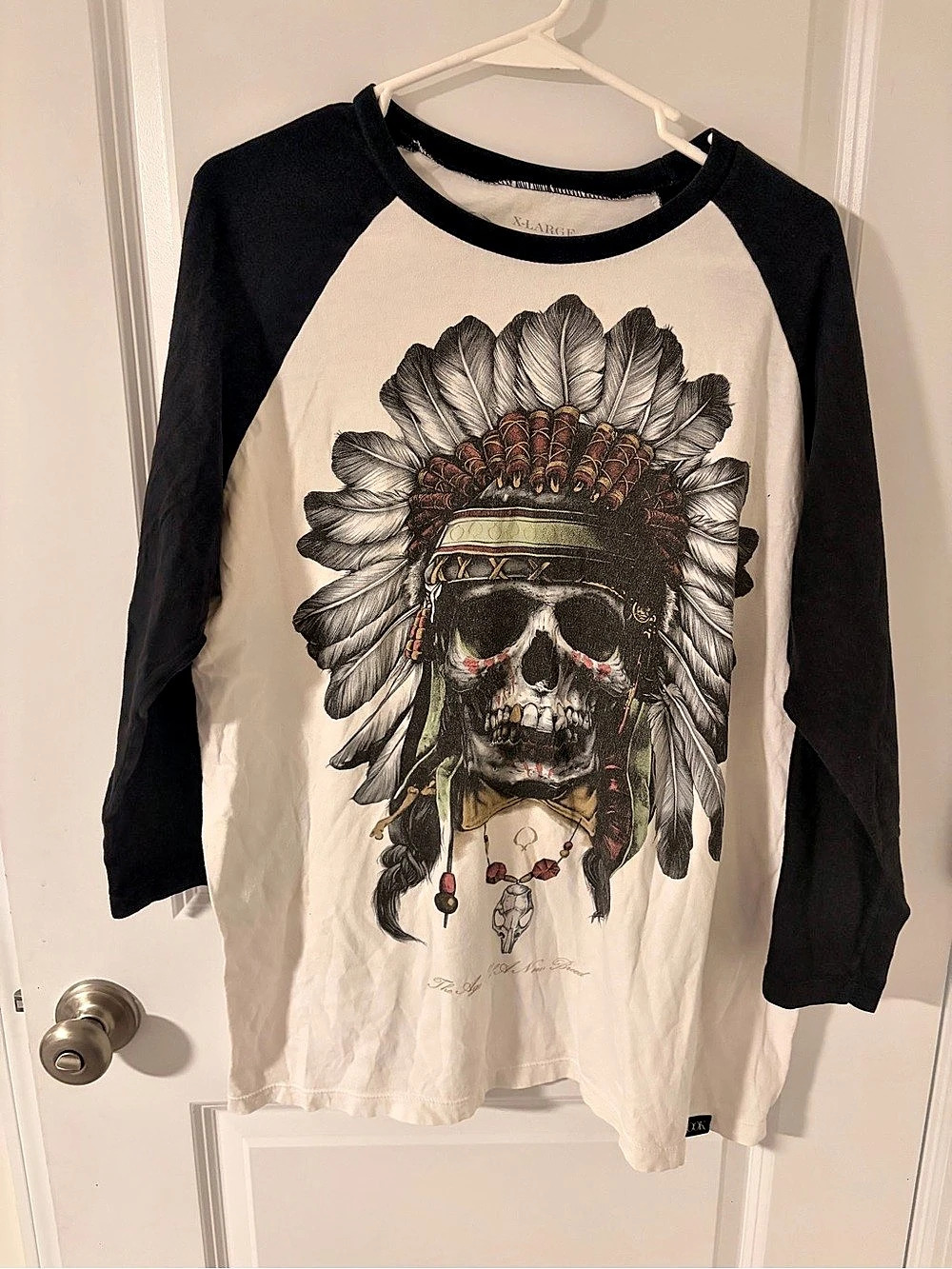 ROOK Men's Graphic Skull Raglan Long Sleeve XL